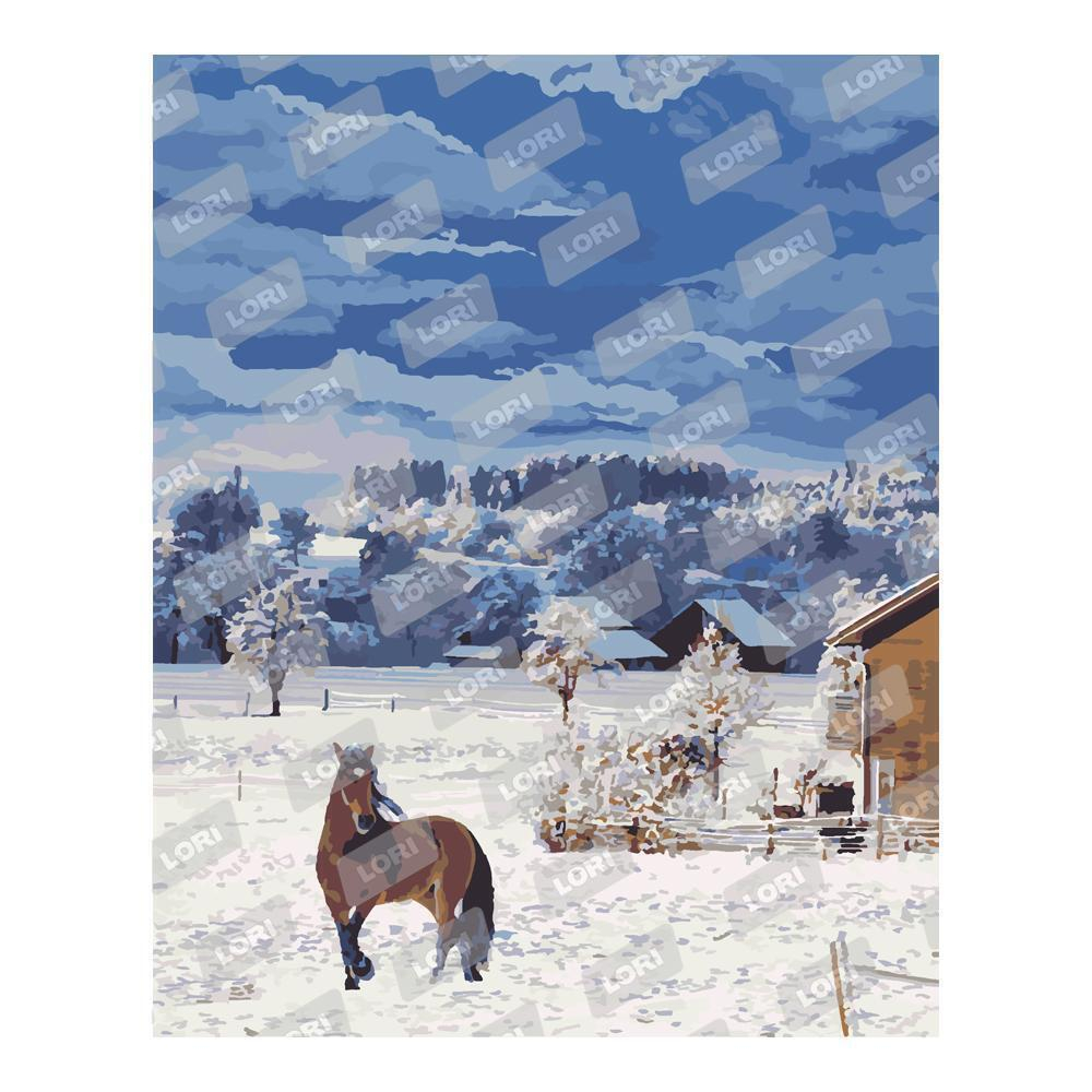 Картина по номерам 40*50см "Зимний пейзаж" (Lori)