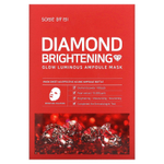 SOME BY MI, Diamond Brightening, тканевая маска с жемчужной пудрой для сияния кожи, 10 шт. по 25 мл