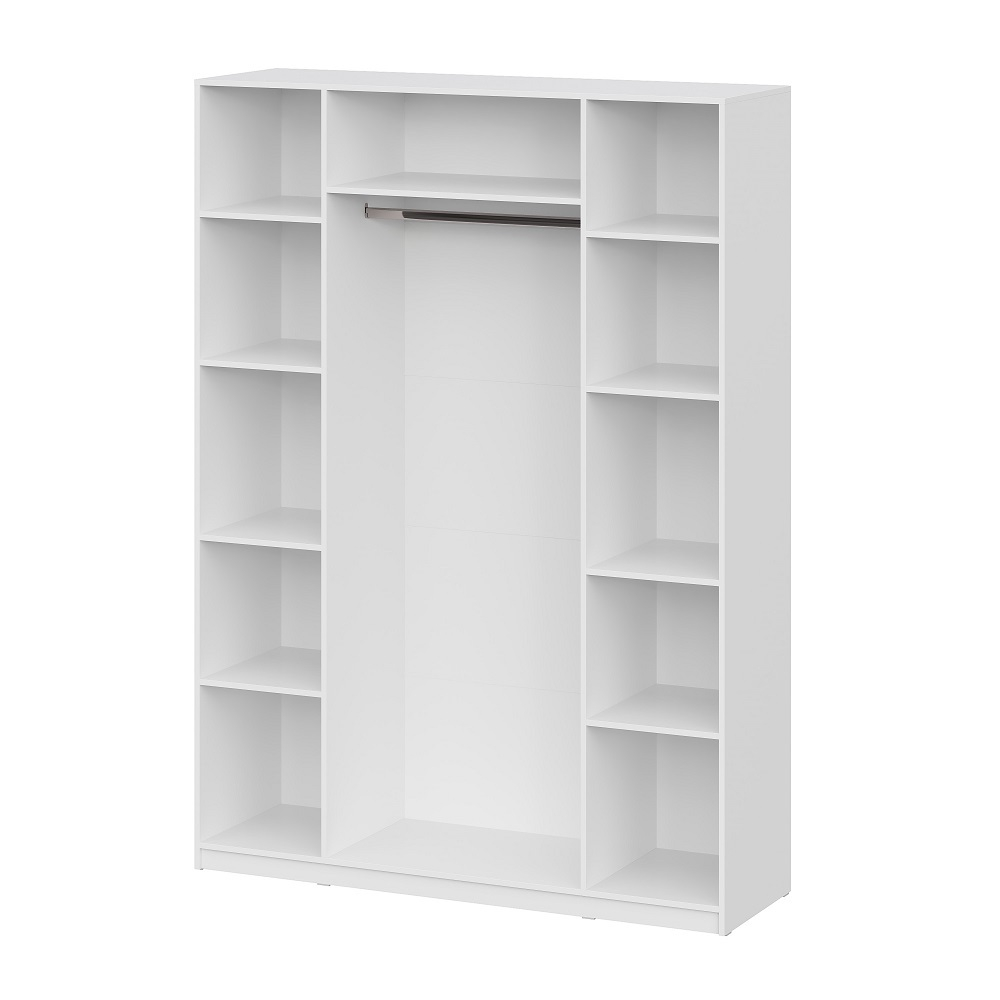 Шкаф распашной (9 полок + штанга) ШК 5 (1600), Белый