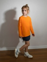 Оранжевый лонгслив базовый для девочки