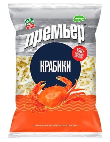 Снеки "Крабики" 150г. Краб Премьер