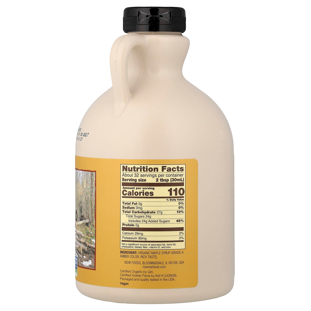 NOW Foods, Real Food, органический кленовый сироп, класс A, янтарного цвета, 946 мл (32 жидк.унции)