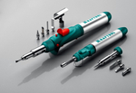 KRAFTOOL SolderGas, 70 B, 30 - 70 Вт, 1300°С, горелка, фен, набор 8 в 1, газовый паяльник (55504-H8)