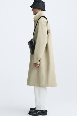 ZARA ОДНОТОННАЯ КОЖАНАЯ СУМКА, БОРДОВО-КРАСНЫЙ