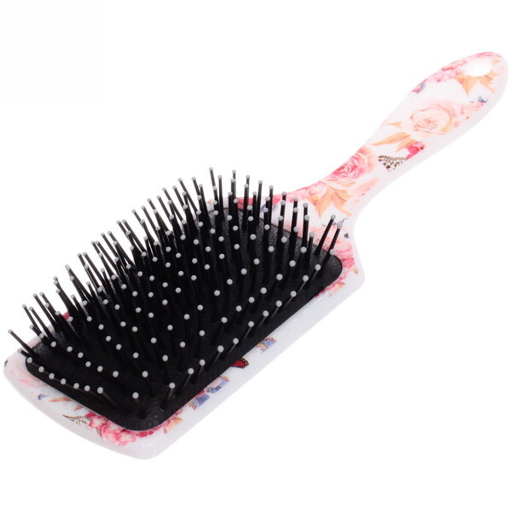 Расчёска массажная «Secret of beauty- Розы» 1 цвет, прямоуг., 23,5*7,5 см