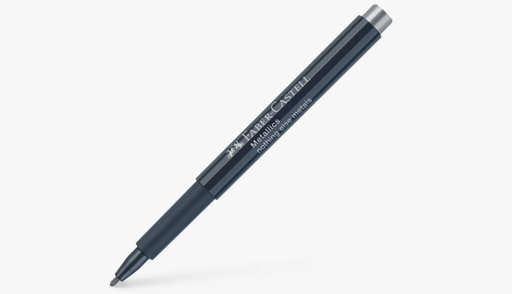 Маркер для декорирования Faber-Castell "Metallics" серебро, пулевидный, 1,5мм 2 шт