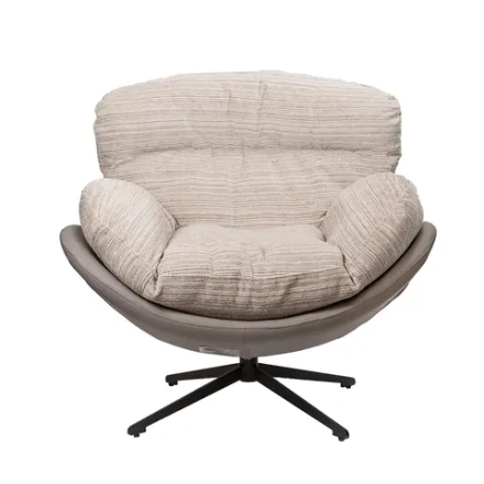 Кресло Bradex Home BLISS серый, экокожа, шенилл