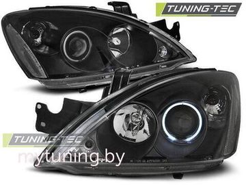 Передние фары Mitsubishi Lancer 9 angel eyes black
