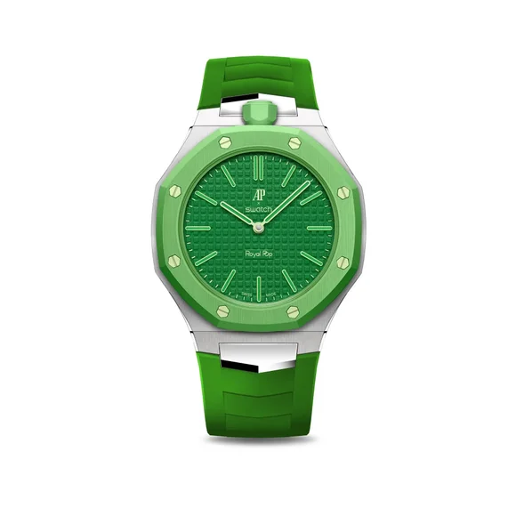 Корпус для часов POP-Swatch x AP - GREEN EIGHT из 2 ремешков