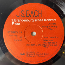 Винтажная виниловая пластинка LP J. S. Bach Бах, Nikolaus Harnoncourt, G nter Noris, 1721 1971, Бранденбургские концерты Brandenburgisches Konzert 1 F dur (Германия 1971)