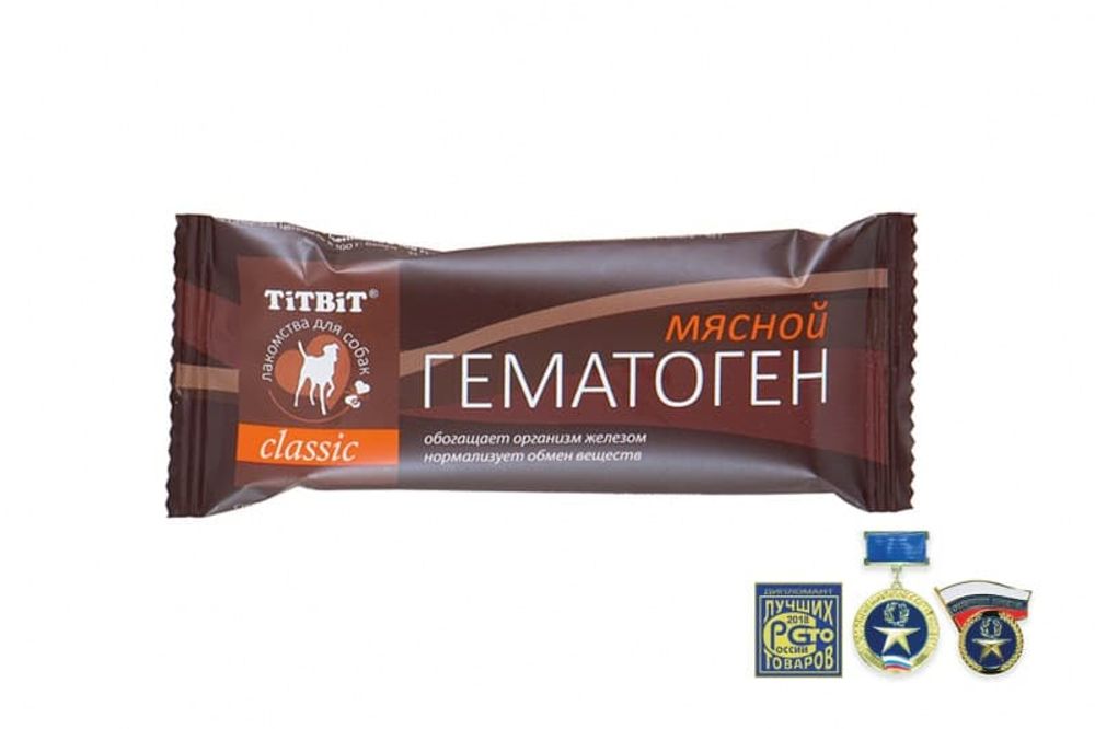 Лакомство для собак Titbit Гематоген мясной classic, батончик 35 г (Уценка) Лакомство для собак Titbit Гематоген мясной classic, батончик 35 г (Уценка)
