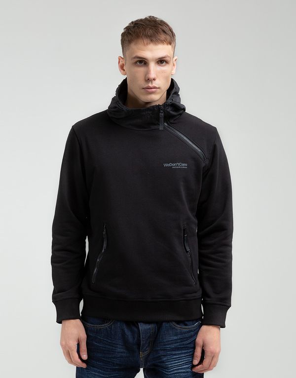 Худи We Don’t Care Diagonal Zip Hoodie Black - фото 1