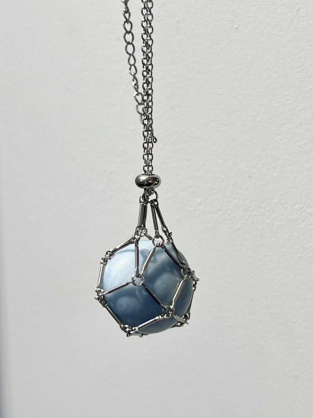 Авоська-подвеска для кристаллов серебристая L