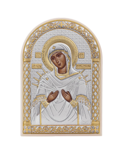 Семистрельная БМ, икона арочная, пластик белый 80х115