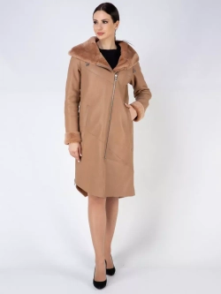 Дубленка зима натуральная удлиненная с капюшоном