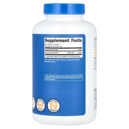 Nutricost, Ниацинамид, 500 мг, 240 капсул