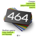 Номер на дверь 464, табличка на дверь для офиса, квартиры, кабинета, аудитории, склада, черная 120х70 мм, Айдентика Технолоджи