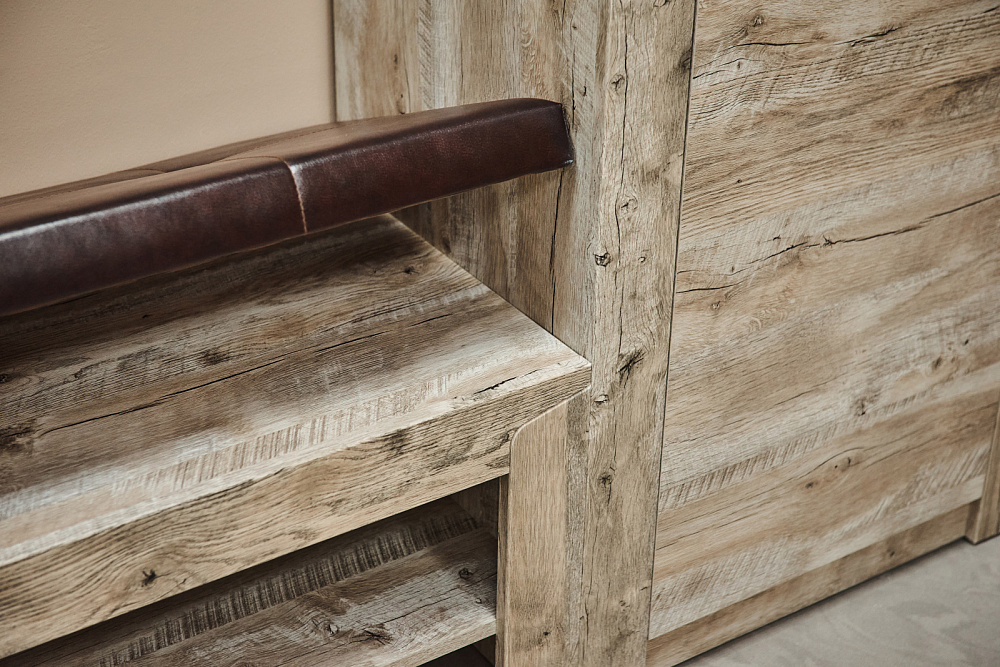 Тумба под обувь (мягкий элемент) Хилтон дуб юкон/гранж