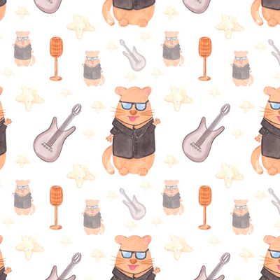 Кот музыкант гитарист