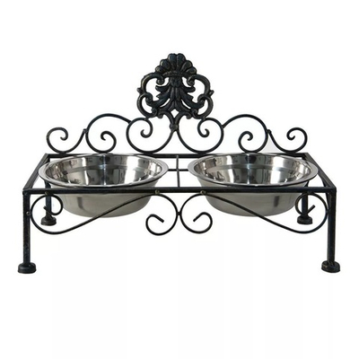 Кормушка для животных "Вензель" 39x19x25 см / 2x500 мл Металл