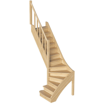 Лестница на второй этаж ЛС-07м/4 Левая с подступенками под покраску