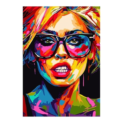 Картина по номерам 20*28,5см "Девушка поп-арт" (Lori)