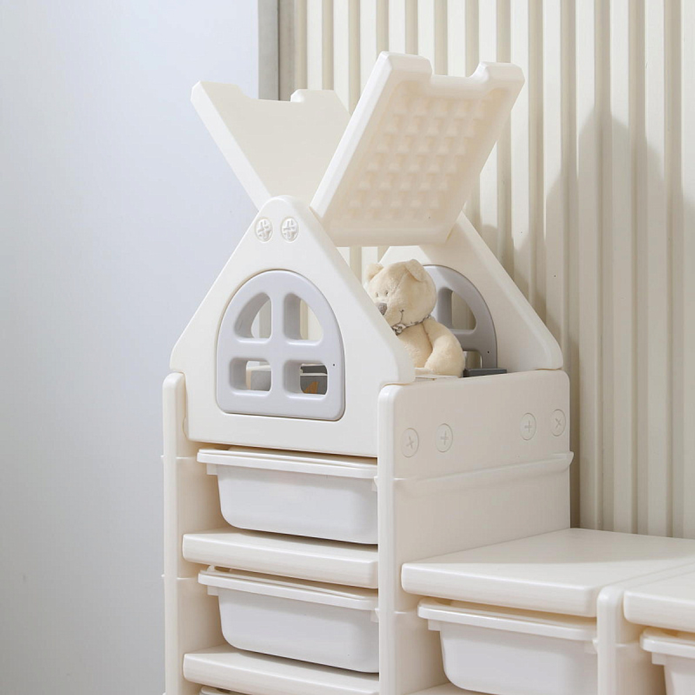 Стеллаж для игрушек UNIX Kids 9 ящиков Grey