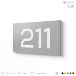 Номер на дверь 211, табличка на дверь для офиса, квартиры, кабинета, аудитории, склада, голубой 120х70 мм, Айдентика Технолоджи