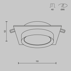 Встраиваемый светильник Maytoni Hoop DL086-GX53-SQ-B