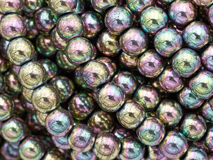 Нить бусин из гематита с покрытием, 6мм