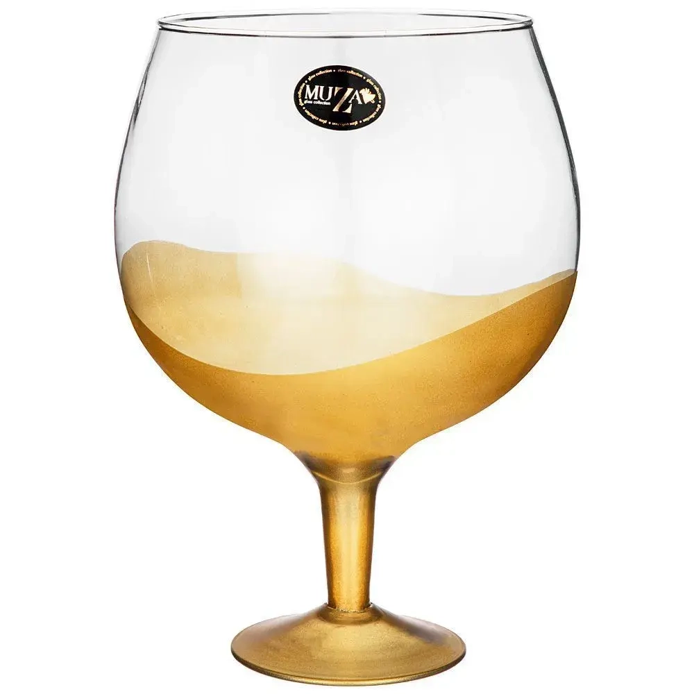 Ваза на ножке modern smoky/gold 3л