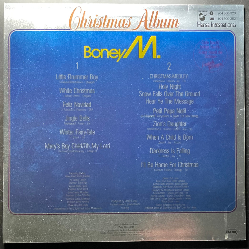 Boney M. ‎– Christmas Album (Германия 1981г.)