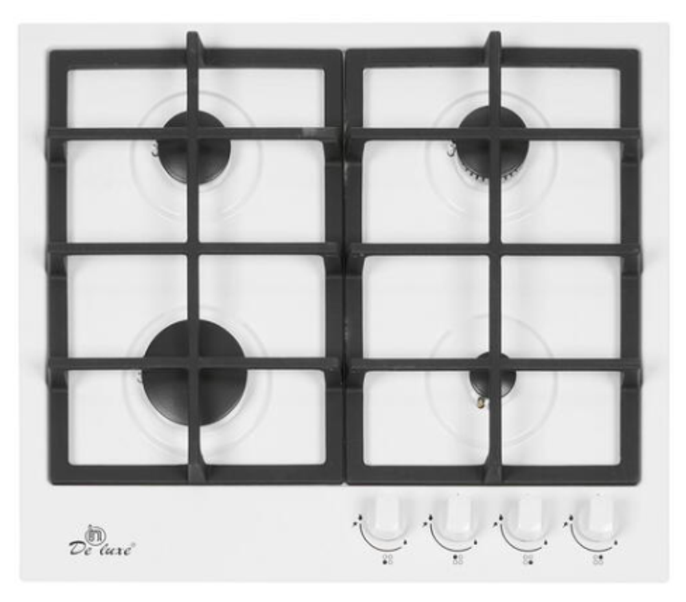 Поверхность варочная  ДеЛюкс TG4_750231F-073 (белая эмаль Ч.Р.газ/к., 51*60) Россия