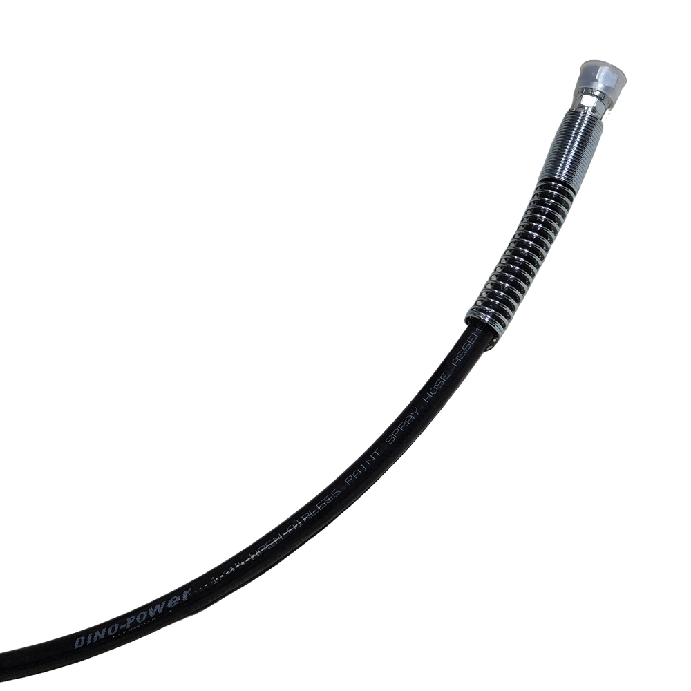 Шланг-поводок 1,5м, 1/4”, 500 бар, антистатик, металлокорд, с пружинами, Dino-Power