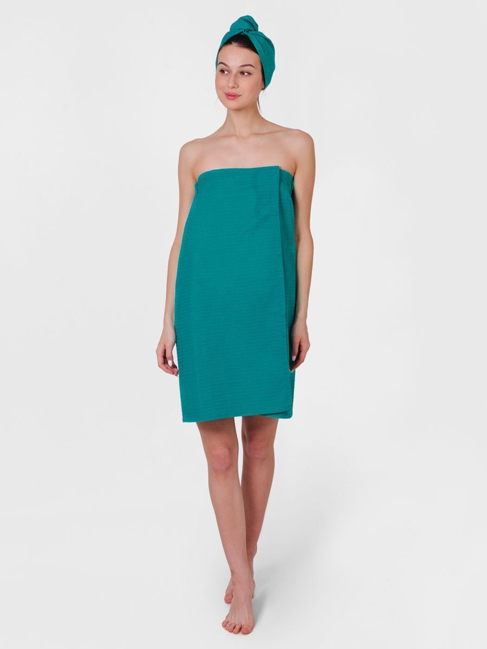 Парео-юбка вафельное изумруд