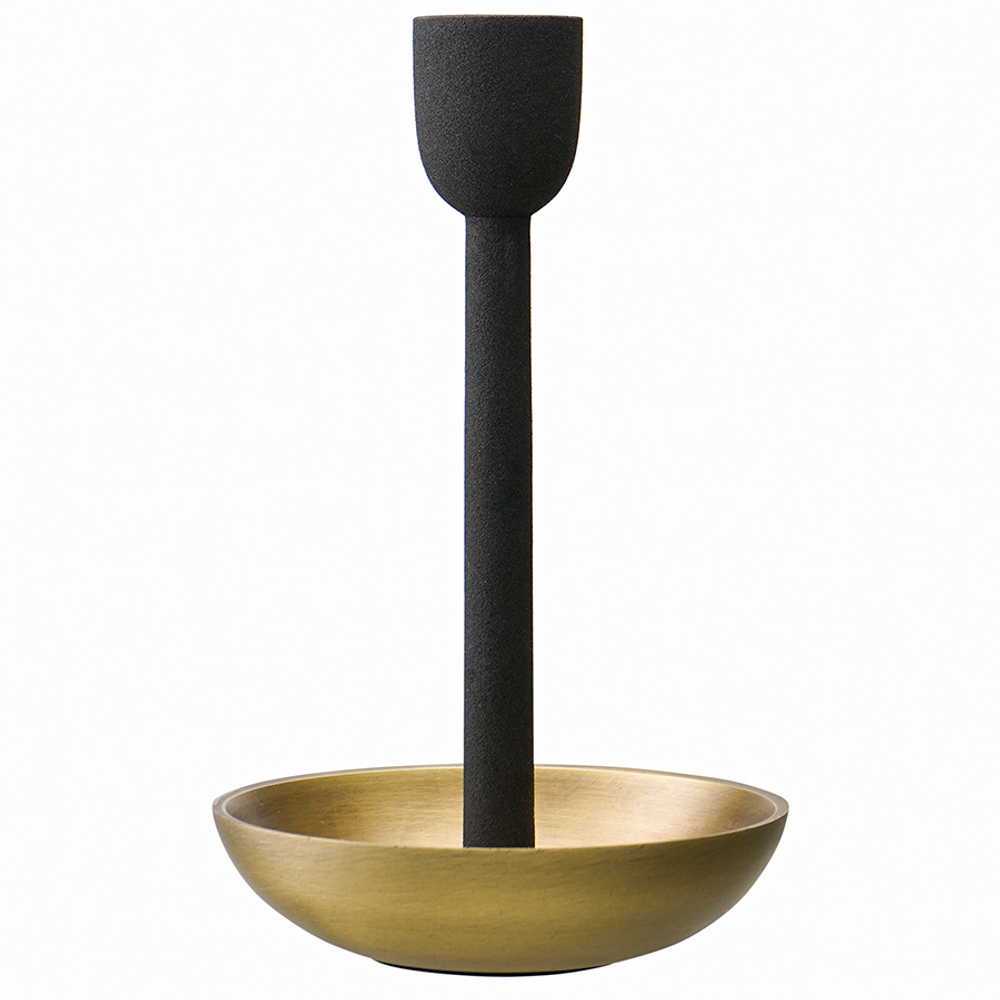 Подсвечник fyr bran, 19 см, черный/античная латунь