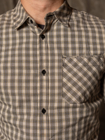 Сорочка Варгградъ мужская серо-бежевая клетка