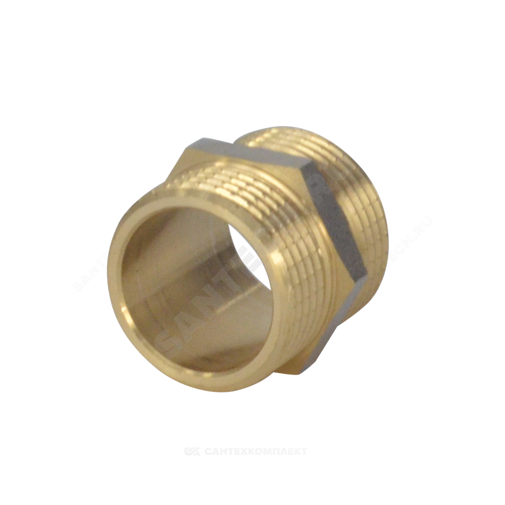 Ниппель латунь никель Ду 50 (2") НР 9022 ГОСТ 32585-2013 Aquasfera 9022-06