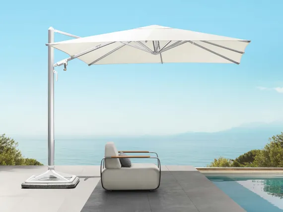 Зонт профессиональный Levia 3х3 м, антрацит, тортора. База и светильник в комплекте