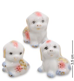 С 002 Фигурка «Три щенка» 1,5' роз. (GE)