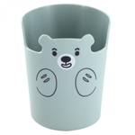 Подставка-стакан для канцтоваров Alingar, пластиковая, круглая, "Мишка", мятный