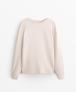 Oysho Толстовка мягкая на ощупь с завязкой на талии, серо-бежевый