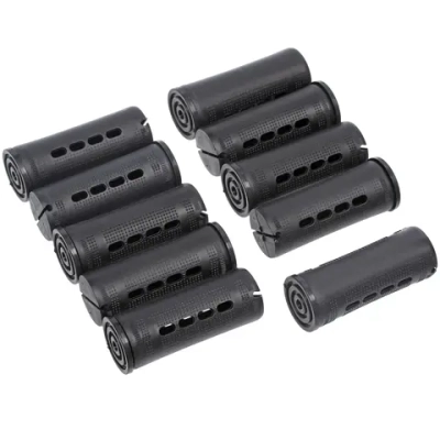 Бигуди-коклюшки 10шт с фиксирующими резинками «VOLNA», цвет черный, d-3см (пакет с подвесом)