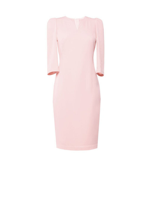 Платье розовое с фигурной горловиной 09-04-19FW