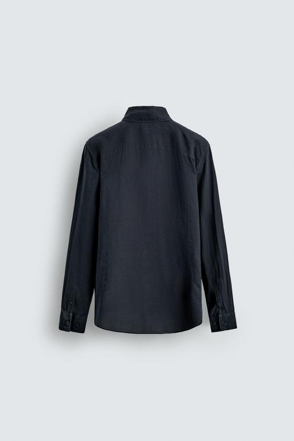 ZARA РУБАШКА ИЗ 100% ЛЬНА, МОРСКОЙ СИНИЙ