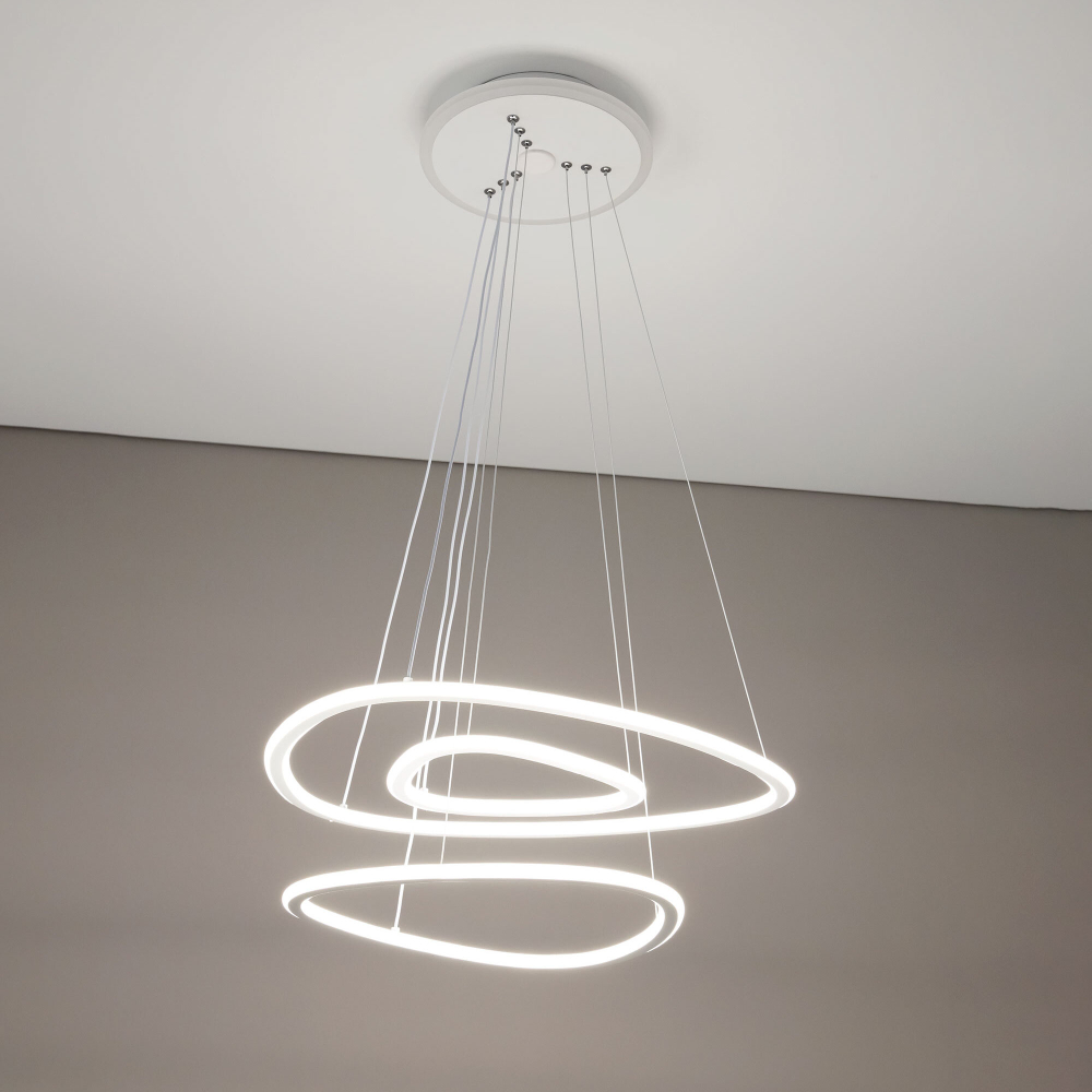 Citilux Неон Смарт CL731A330E RGB Умная подвесная люстра Белая