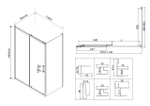 Душевой уголок City VSR-5CT9011CLB, 1100*900, черный, стекло прозрачное