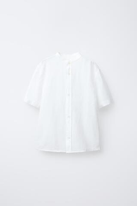ZARA РУБАШКА С КОРОТКИМИ РУКАВАМИ, БЕЛЫЙ