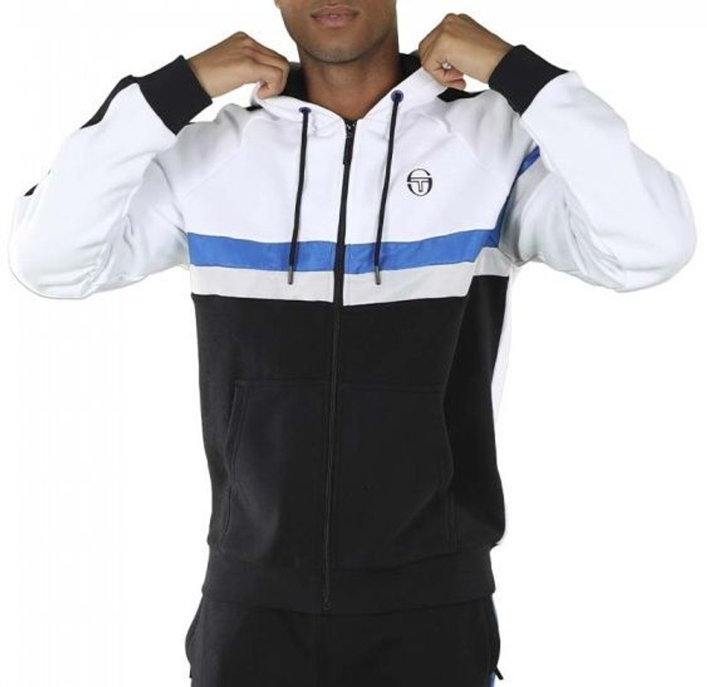 Мужская кофта теннисная Sergio Tacchini Fascia Hoodie - black/blue