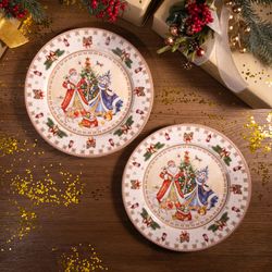 НАБОР ТАРЕЛОК ОБЕДЕННЫХ LEFARD "ДЕД МОРОЗ И СНЕГУРОЧКА" 2 ШТ. 27 СМ (КОР=9НАБ.)